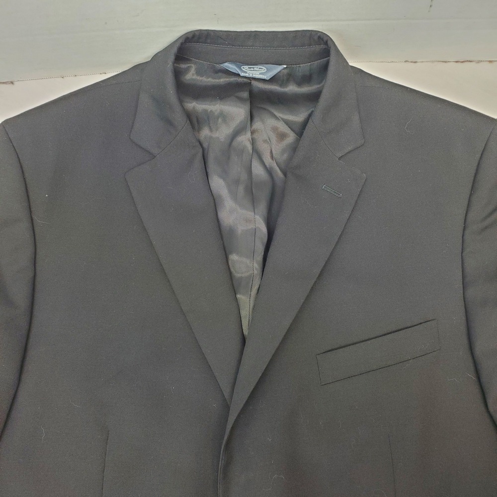 Pronto Uomo Platinum Mens 44R Black 100% Wool 2-Button Blazer Timeless Tailoring
